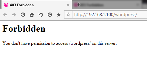 You don't have permission to access /wordpress/ on this server